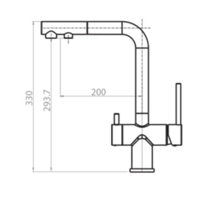 Ausmann Ellington 3-Weg Keukenmengkraan met Uittrekbare Uitloop en Gefilterd Water – Wit - 1208970496