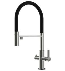 Ausmann Claridge 3-Weg Keukenmengkraan met Flexibele Uitloop en Gefilterd Water – Grijs - 1208970502