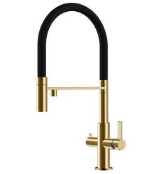 Ausmann Claridge 3-Weg Keukenmengkraan met Flexibele Uitloop en Gefilterd Water – Goud - 1208970504