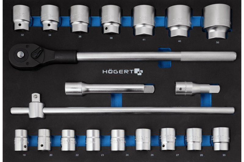 3/4" ratelgereedschapsset, 20 stuks, EVA-inleg