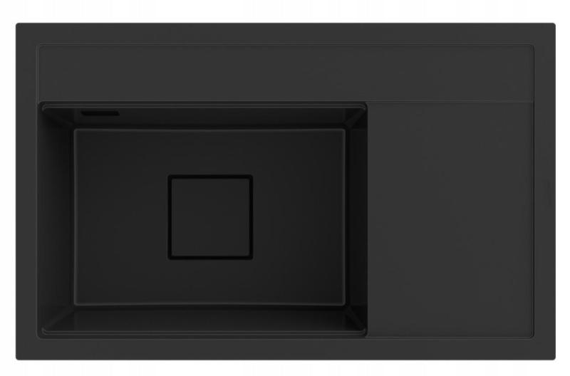 Graniteland Seta Granieten Zwarte Spoelbak opbouw 80x50 cm 1208970624