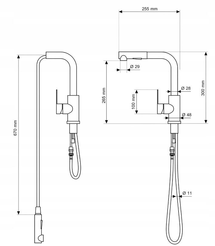 Graniteland Celeste Keukenmengkraan Grijs met Uittrekbare Uitloop en Dubbel-Functie Handdouche 1208970663