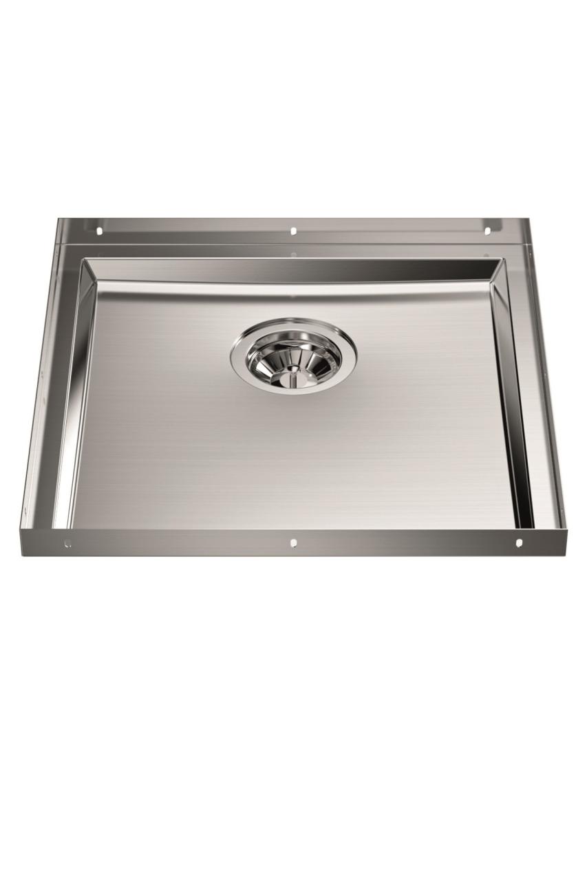 Foster Phantom Base RVS Bodemplaat Worktop Spoelbak 40x40cm voor Inbouw in Keramiek natuursteen en Solidsurface dikte 20mm 1208970718