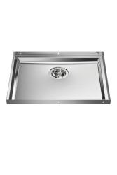 Foster Phantom Base RVS Bodemplaat Worktop Spoelbak 50x40cm voor Inbouw in Keramiek natuursteen en Solidsurface dikte 12mm 1208970720