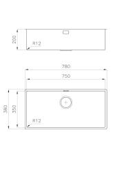 Foster L35 Speciale 35cm lang RVS Spoelbak 75 x 35 cm Onderbouw 1208970724