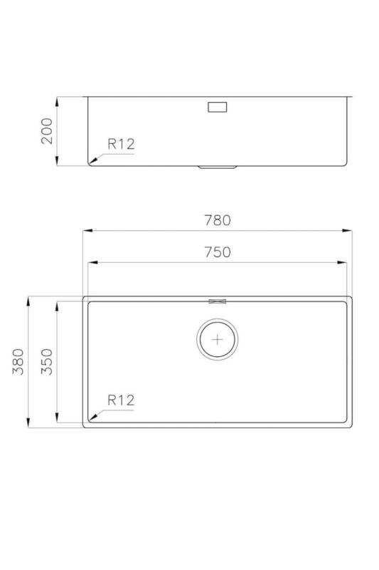 Foster L35 Speciale 35cm lang RVS Spoelbak 75 x 35 cm Onderbouw 1208970724
