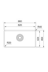 Franke Maris Quiet MQX 110.82 RVS Grote Spoelbak 820x424 mm Onderbouw 122.0694.476