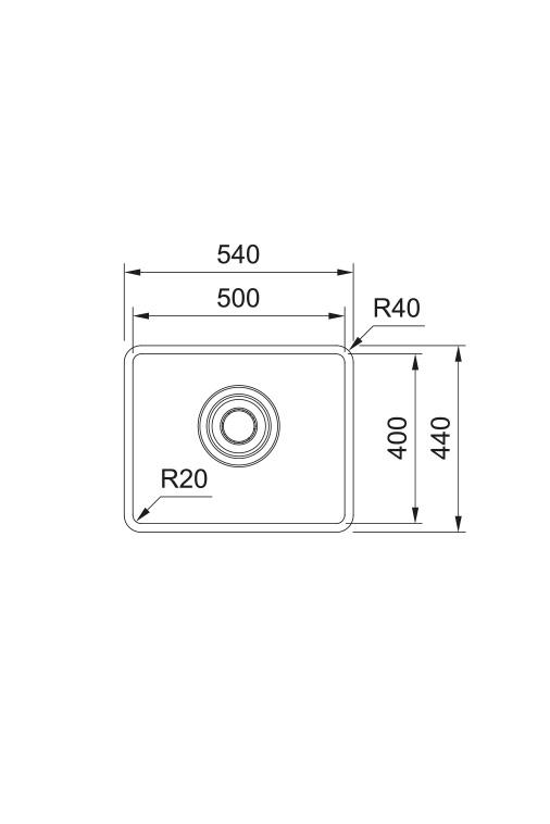 Franke Maris Quiet MQX 110.50 RVS Spoelbak 50x40 cm Onderbouw 122.0694.475