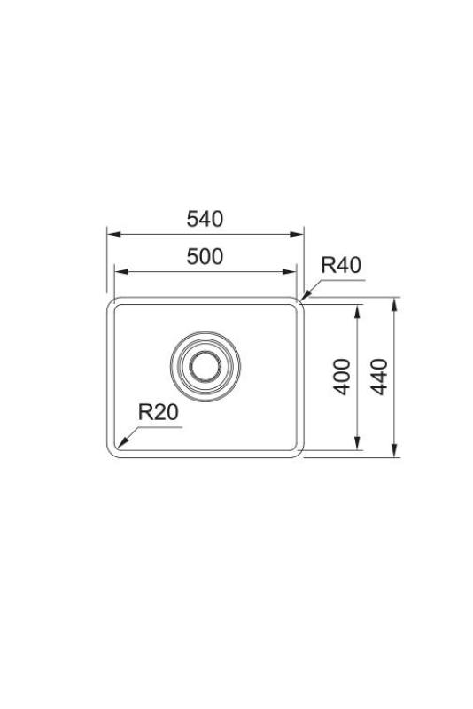 Franke Maris Quiet MQX 110.50 RVS Spoelbak 50x40 cm Onderbouw 122.0694.477