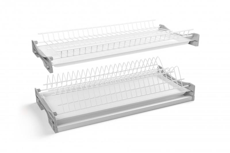 Drainer GTV BASIC 3, twee niveaus, kast 500, voor platen van 16 - 18 mm, 2x lade, wit