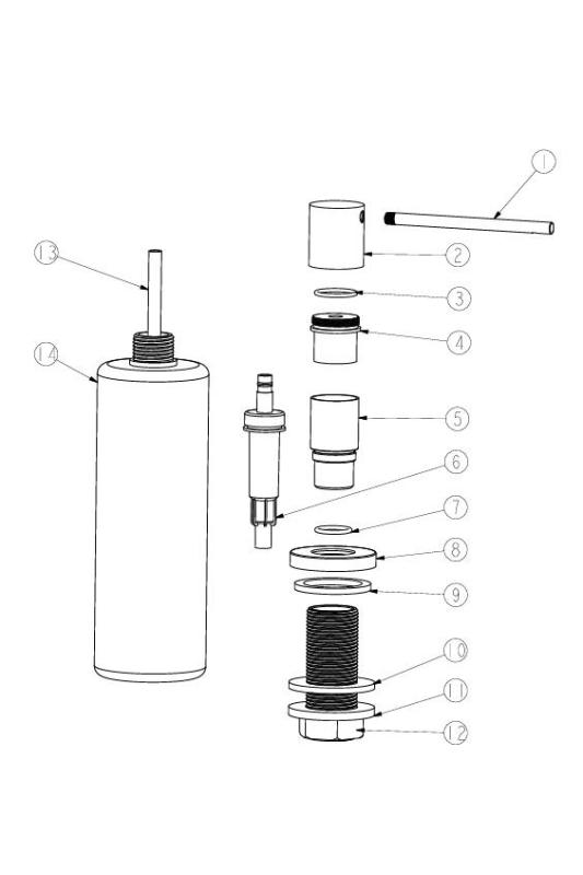 Ausmann Lirio Inbouw Zeepdispenser Koper van boven navulbaar 1208971200