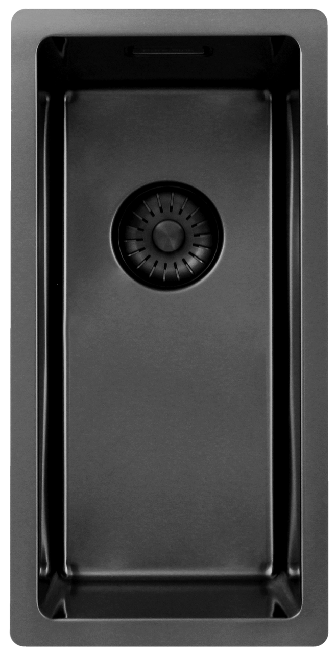 Pure.Sink Exclusivo Gun metal kleine spoelbak 18x40 cm 10mm radius onderbouw, vlakbouw en opbouw PEX1840-61 - Productafbeelding