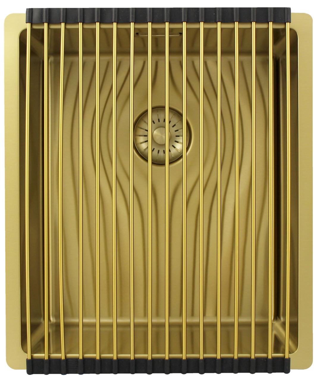 Pure.Sink Exclusivo Gouden spoelbak 34x40 cm 10mm radius onderbouw, vlakbouw en opbouw PEX3440-60 - Productafbeelding 7