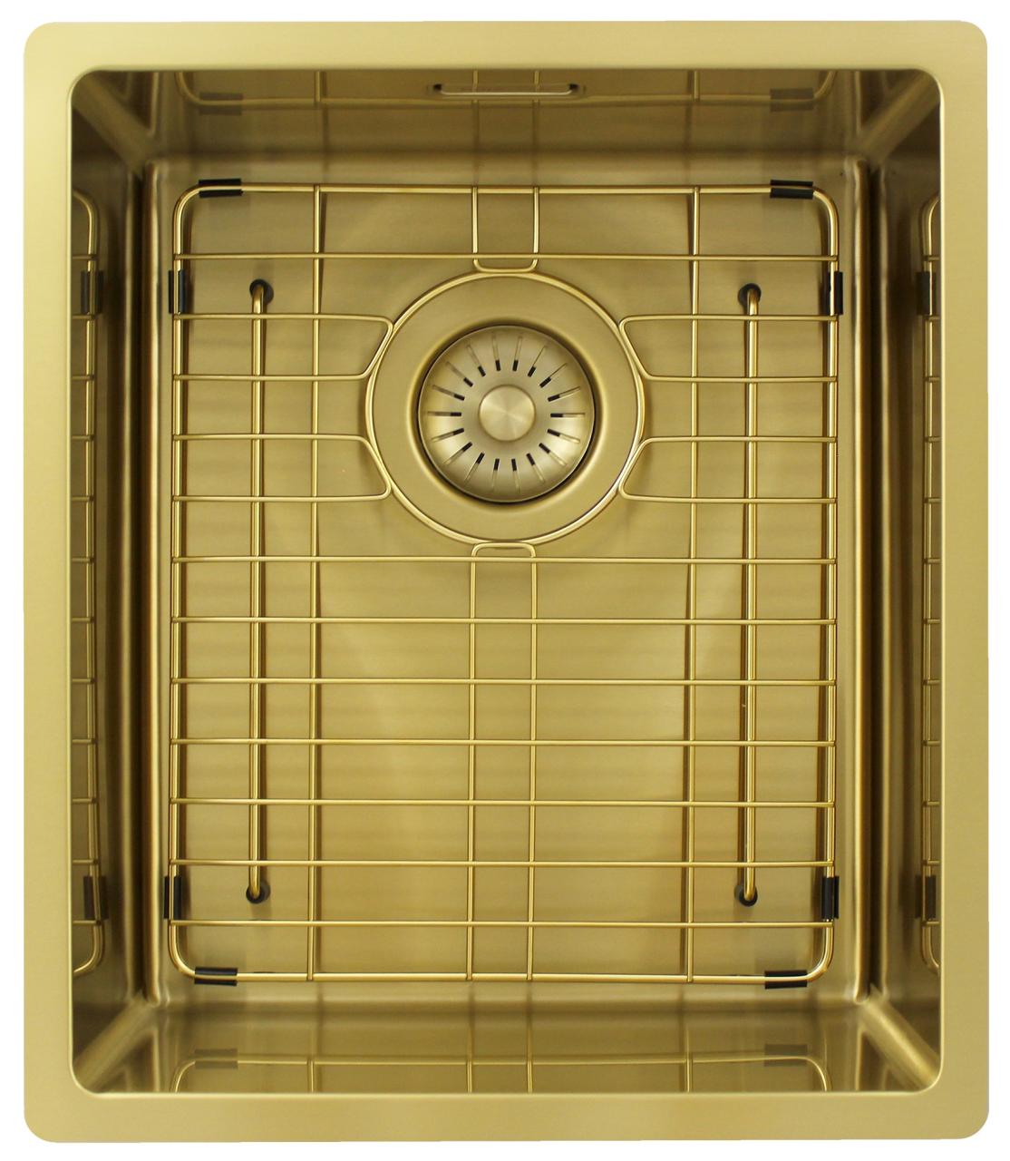 Pure.Sink Exclusivo Gouden spoelbak 34x40 cm 10mm radius onderbouw, vlakbouw en opbouw PEX3440-60 - Productafbeelding 5