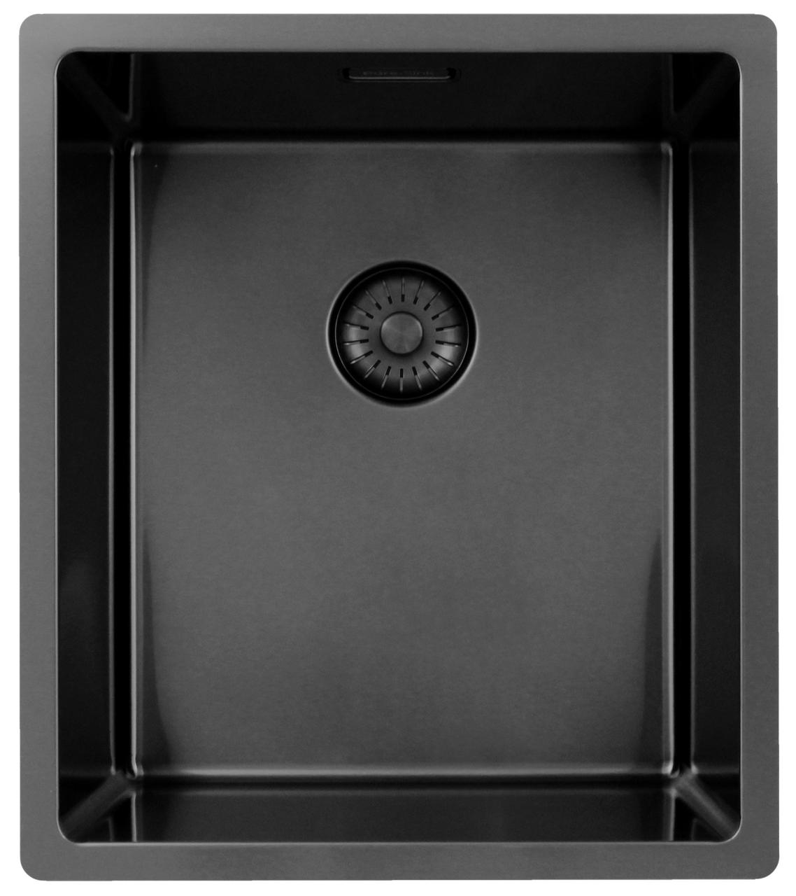 Pure.Sink Exclusivo Gun metal spoelbak 34x40 cm 10mm radius onderbouw, vlakbouw en opbouw PEX3440-61 - Productafbeelding