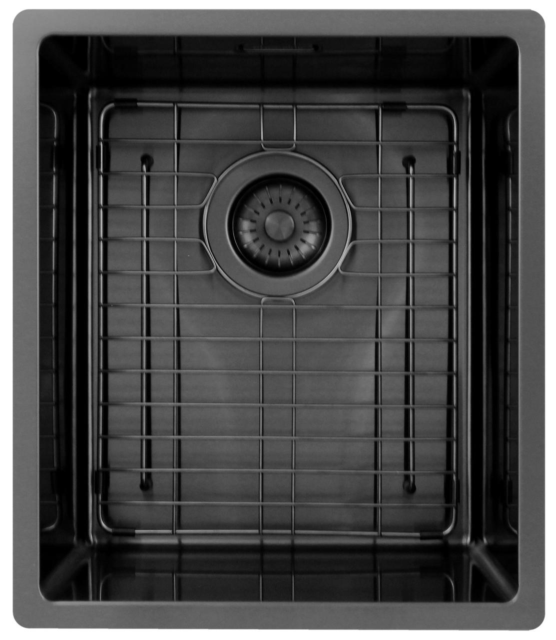 Pure.Sink Exclusivo Gun metal spoelbak 34x40 cm 10mm radius onderbouw, vlakbouw en opbouw PEX3440-61 - Productafbeelding 5