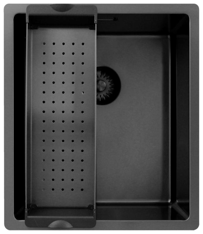 Pure.Sink Exclusivo Gun metal spoelbak 34x40 cm 10mm radius onderbouw, vlakbouw en opbouw PEX3440-61