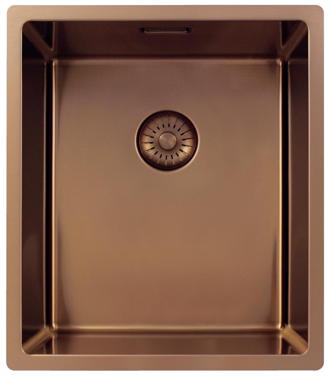 Pure.Sink Exclusivo Koperen spoelbak 34x40 cm 10mm radius onderbouw, vlakbouw en opbouw PEX3440-62 - Productafbeelding