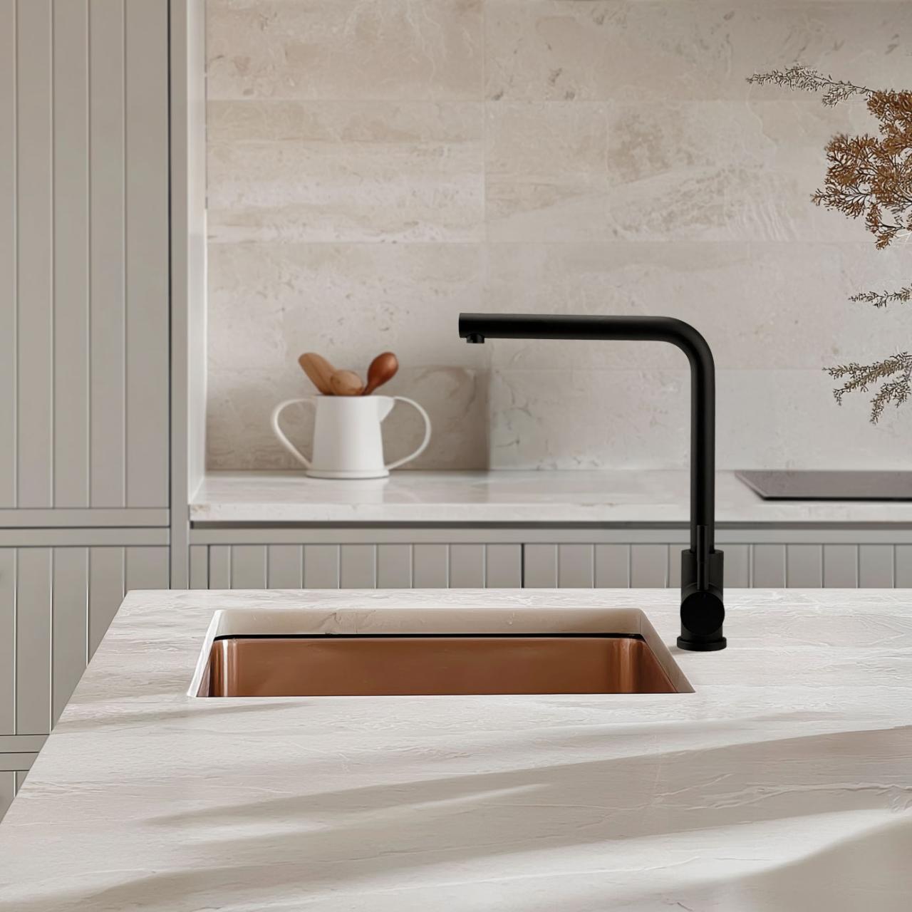 Pure.Sink Exclusivo Koperen spoelbak 34x40 cm 10mm radius onderbouw, vlakbouw en opbouw PEX3440-62 - Productafbeelding 3