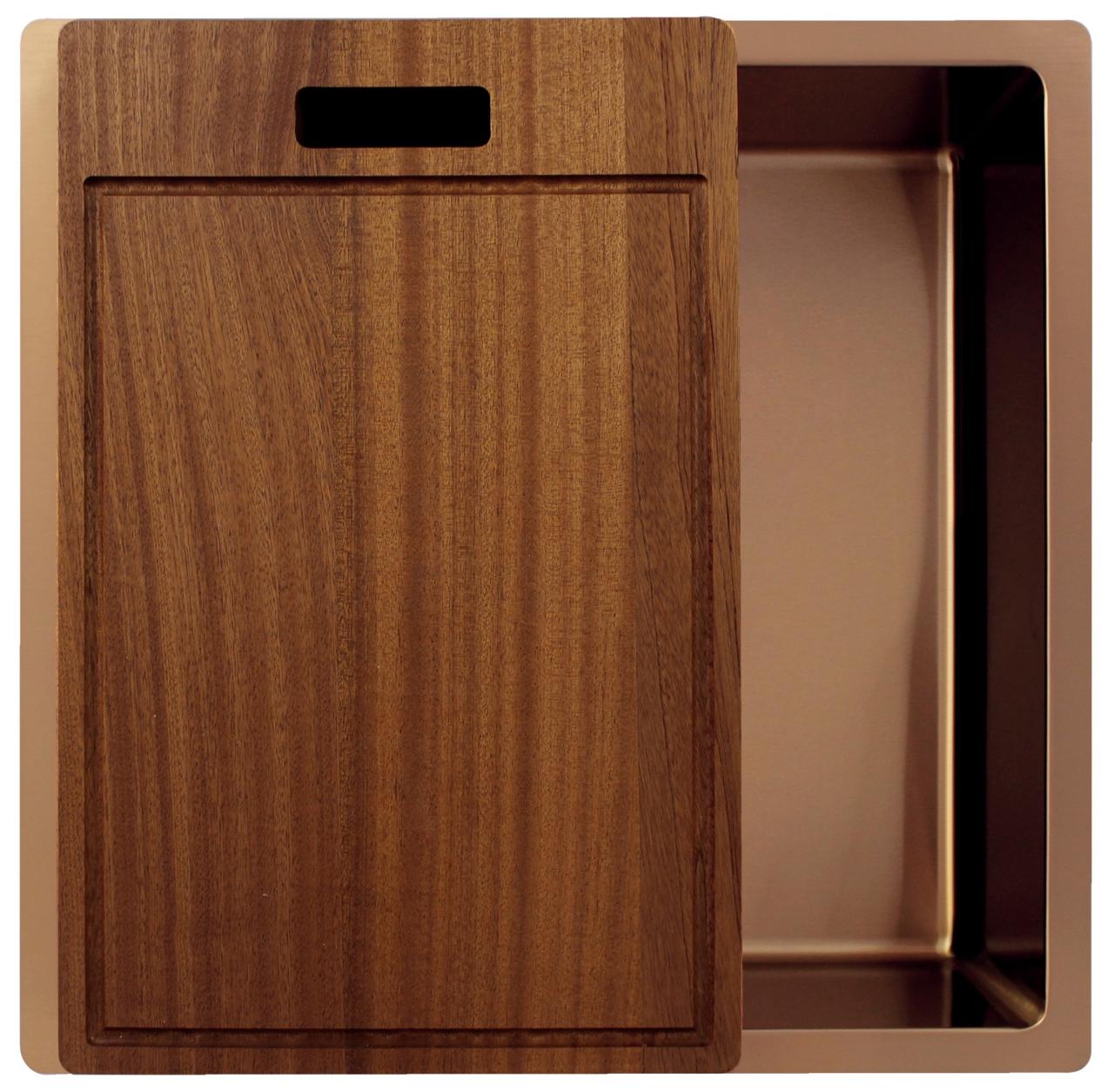 Pure.Sink Exclusivo Koperen spoelbak 40x40 cm 10mm radius onderbouw, vlakbouw en opbouw PEX4040-62 - Productafbeelding 6