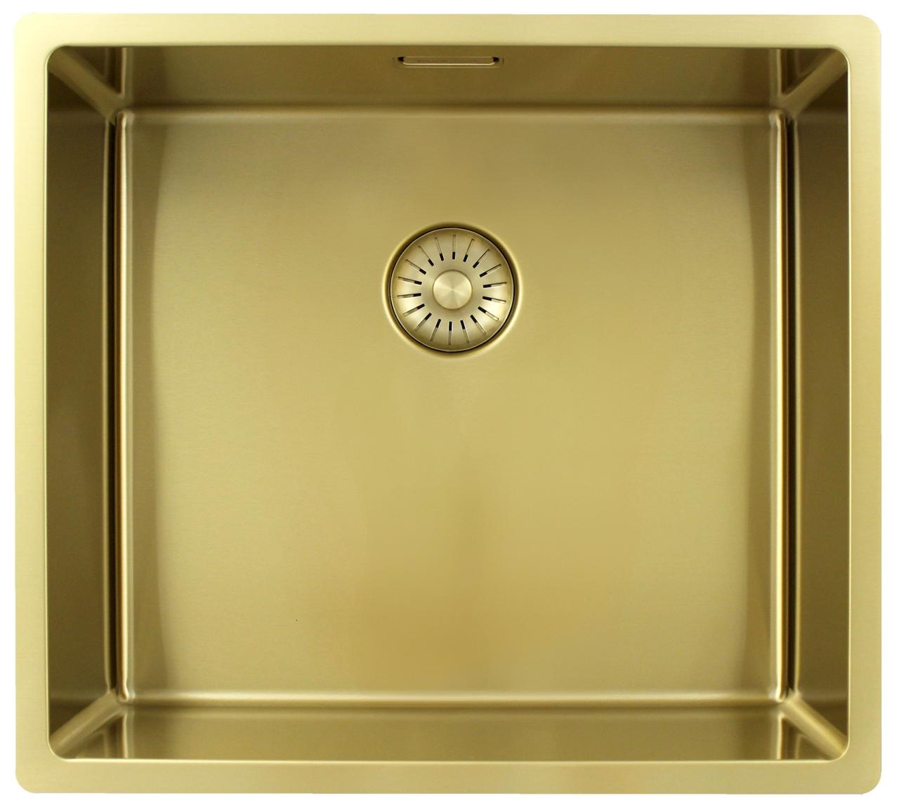 Pure.Sink Exclusivo Gouden spoelbak 45x40 cm 10mm radius onderbouw, vlakbouw en opbouw PEX4540-60 - Productafbeelding