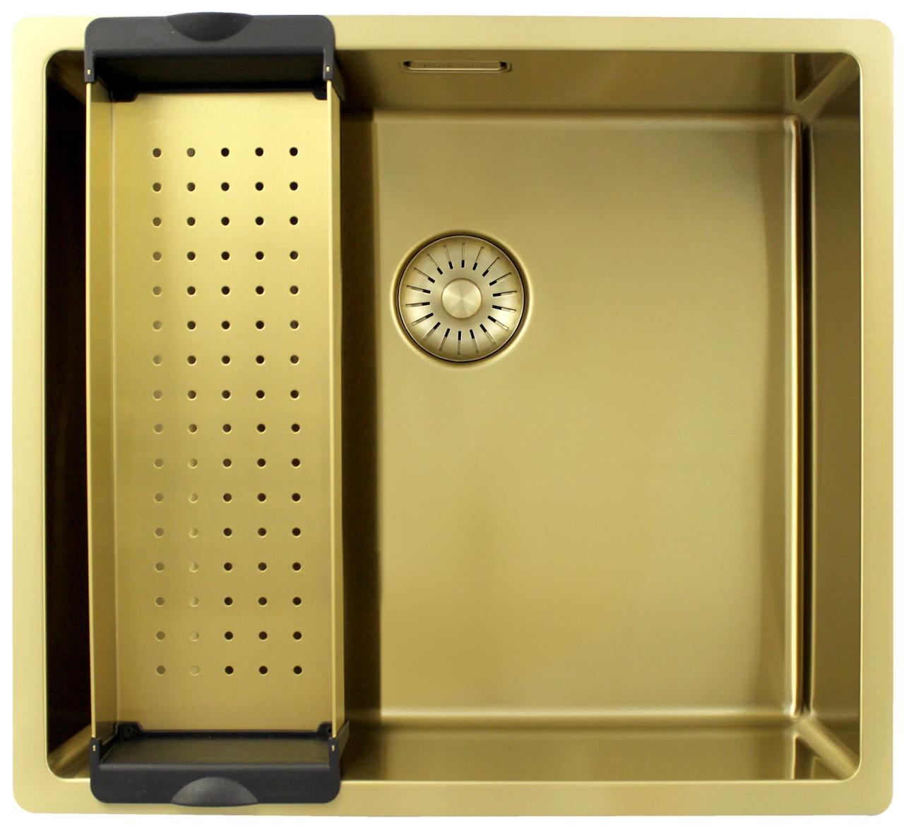 Pure.Sink Exclusivo Gouden spoelbak 45x40 cm 10mm radius onderbouw, vlakbouw en opbouw PEX4540-60 - Productafbeelding 3