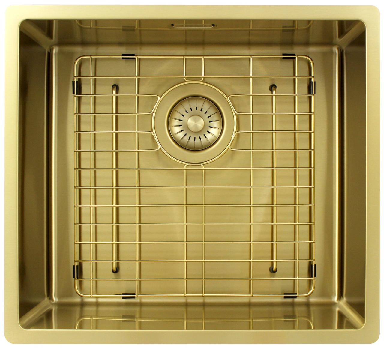 Pure.Sink Exclusivo Gouden spoelbak 45x40 cm 10mm radius onderbouw, vlakbouw en opbouw PEX4540-60 - Productafbeelding 5