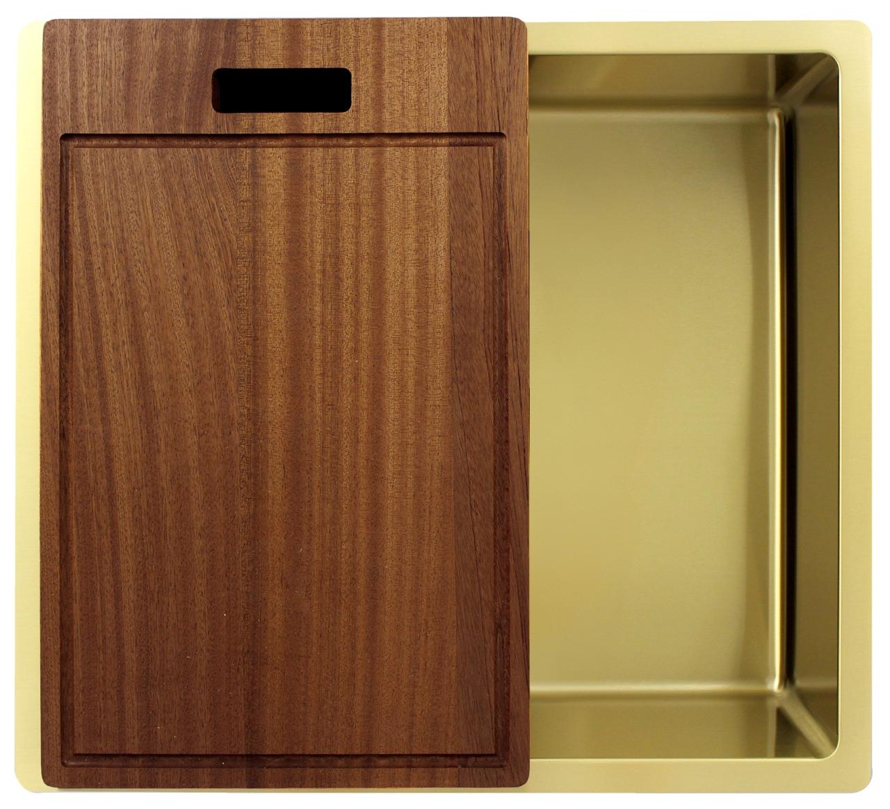 Pure.Sink Exclusivo Gouden spoelbak 45x40 cm 10mm radius onderbouw, vlakbouw en opbouw PEX4540-60 - Productafbeelding 6