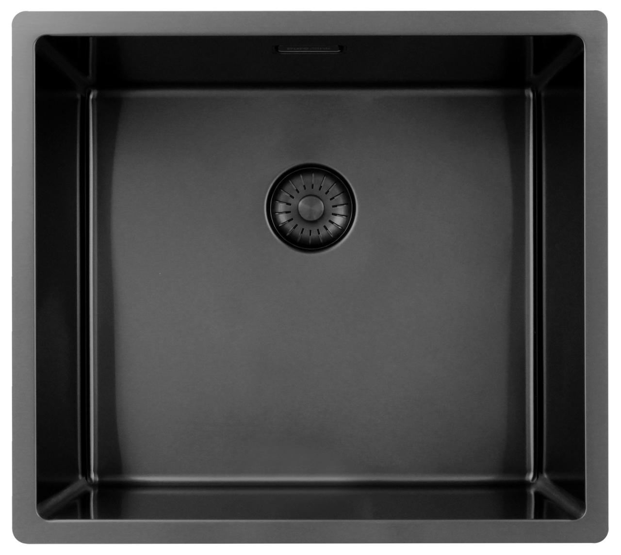 Pure.Sink Exclusivo Gun metal spoelbak 45x40 cm 10mm radius onderbouw, vlakbouw en opbouw PEX4540-61 - Productafbeelding