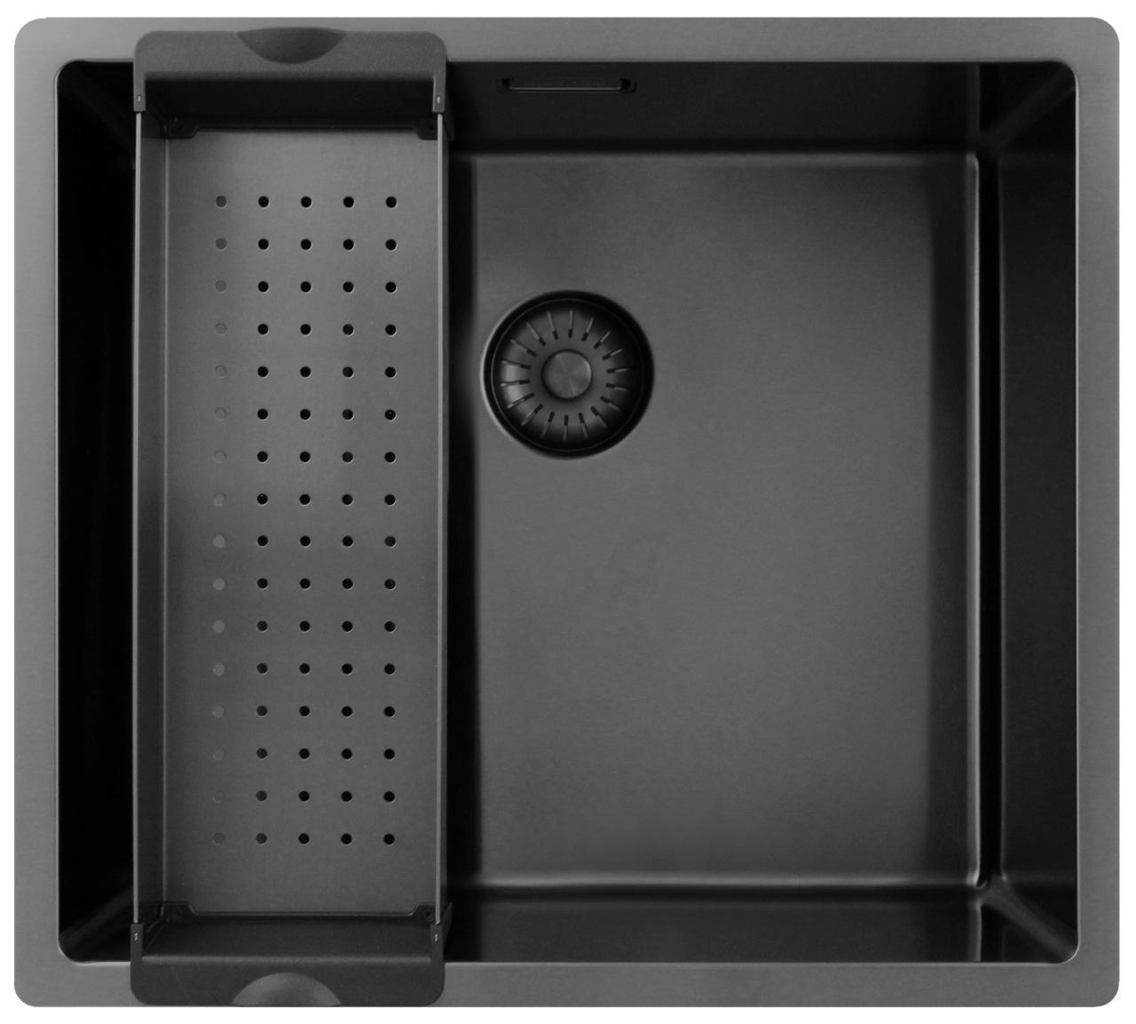 Pure.Sink Exclusivo Gun metal spoelbak 45x40 cm 10mm radius onderbouw, vlakbouw en opbouw PEX4540-61 - Productafbeelding 3