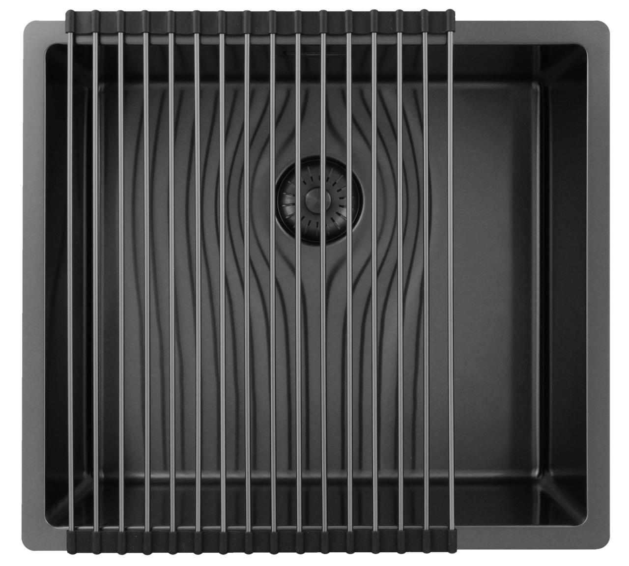 Pure.Sink Exclusivo Gun metal spoelbak 45x40 cm 10mm radius onderbouw, vlakbouw en opbouw PEX4540-61 - Productafbeelding 4
