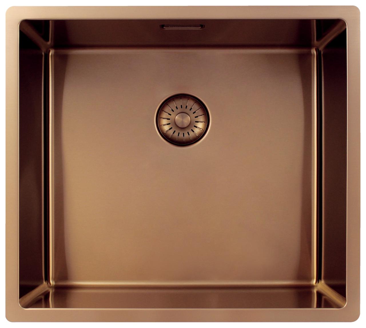 Pure.Sink Exclusivo Koperen spoelbak 45x40 cm 10mm radius onderbouw, vlakbouw en opbouw PEX4540-62 - Productafbeelding