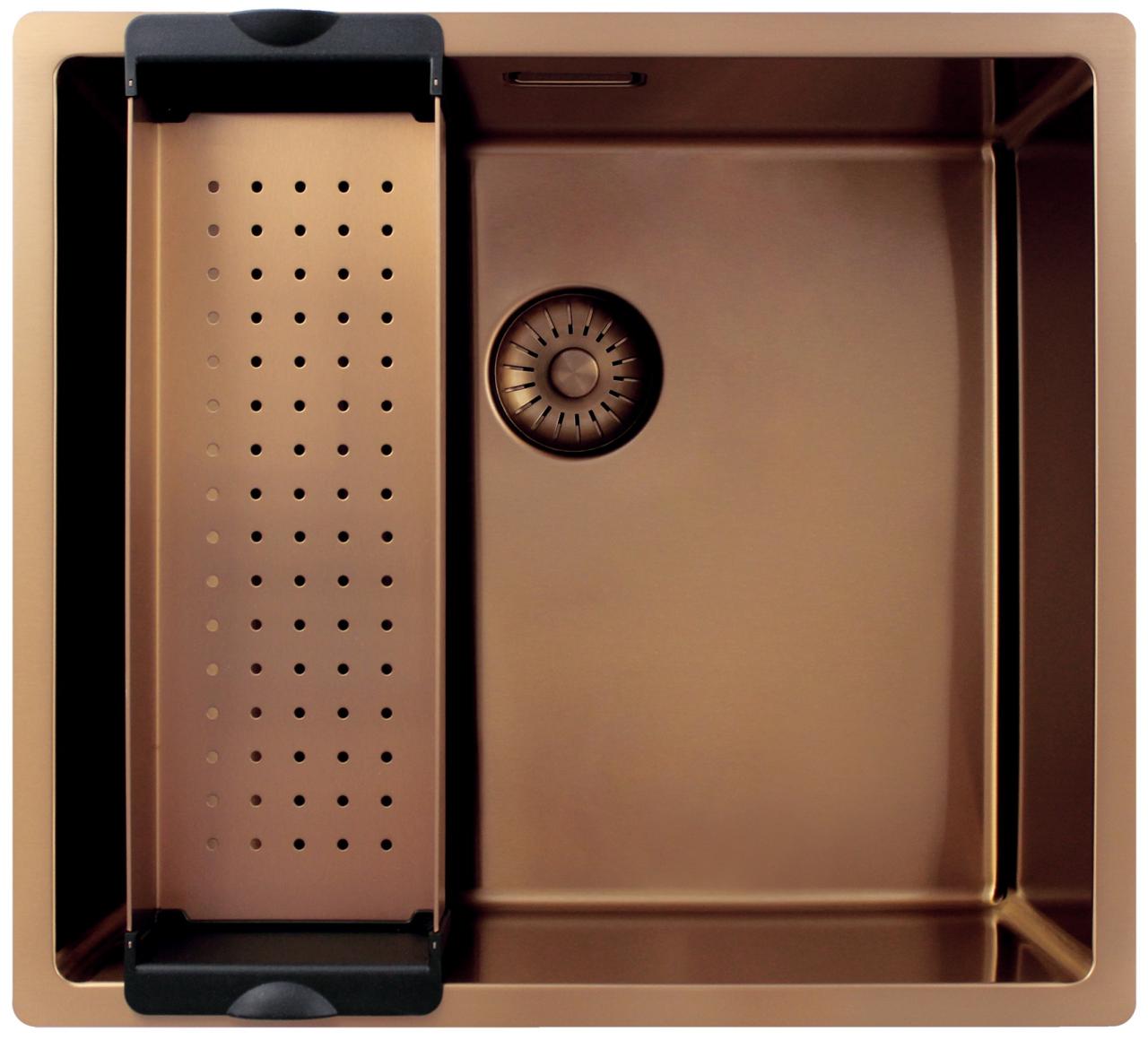 Pure.Sink Exclusivo Koperen spoelbak 45x40 cm 10mm radius onderbouw, vlakbouw en opbouw PEX4540-62 - Productafbeelding 3