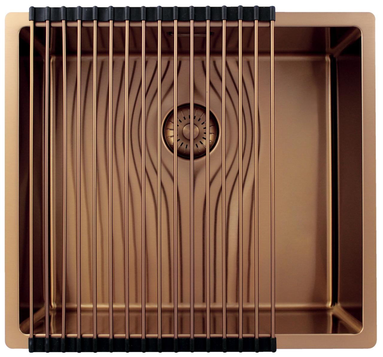 Pure.Sink Exclusivo Koperen spoelbak 45x40 cm 10mm radius onderbouw, vlakbouw en opbouw PEX4540-62 - Productafbeelding 4