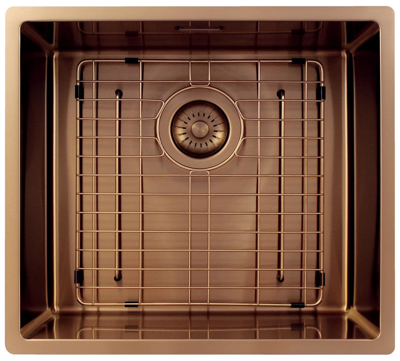 Pure.Sink Exclusivo Koperen spoelbak 45x40 cm 10mm radius onderbouw, vlakbouw en opbouw PEX4540-62 - Productafbeelding 5