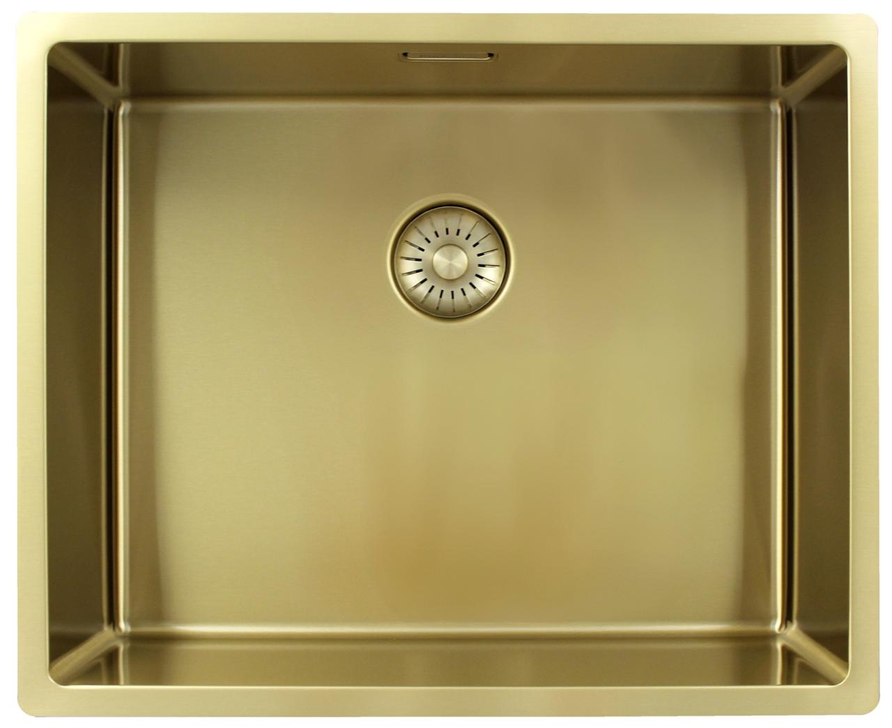 Pure.Sink Exclusivo Gouden spoelbak 50x40 cm 10mm radius onderbouw, vlakbouw en opbouw PEX5040-60 - Productafbeelding