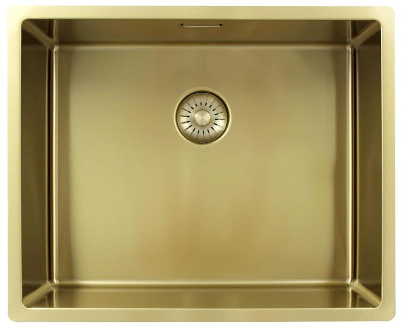 Pure.Sink Exclusivo Gouden spoelbak 50x40 cm 10mm radius onderbouw, vlakbouw en opbouw PEX5040-60