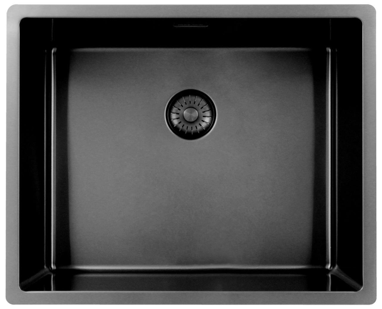 Pure.Sink Exclusivo Gun metal spoelbak 50x40 cm 10mm radius onderbouw, vlakbouw en opbouw PEX5040-61 - Productafbeelding