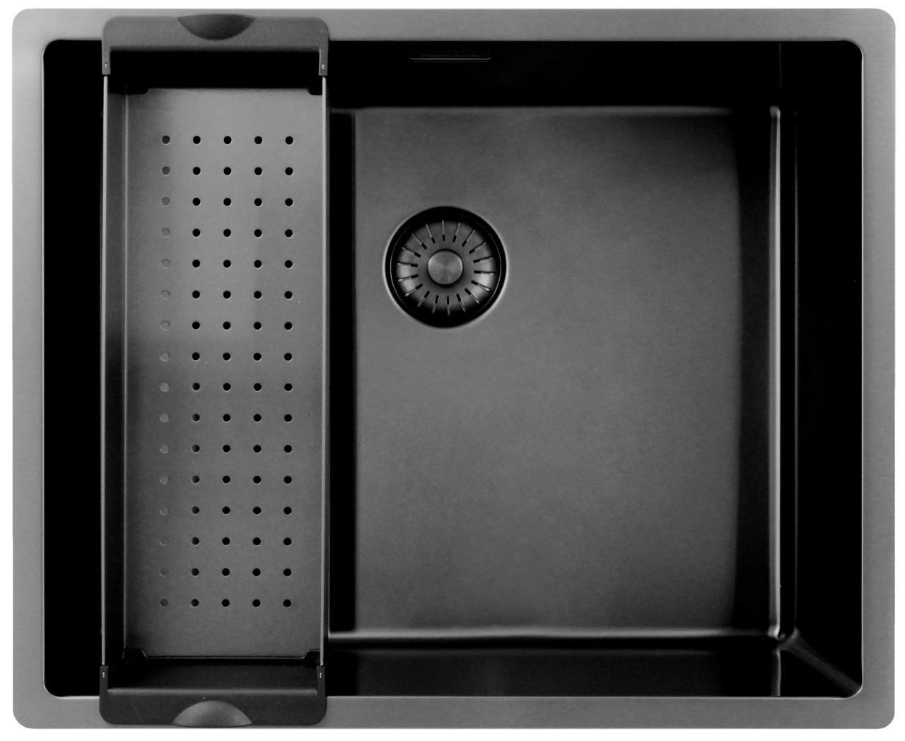Pure.Sink Exclusivo Gun metal spoelbak 50x40 cm 10mm radius onderbouw, vlakbouw en opbouw PEX5040-61 - Productafbeelding 3