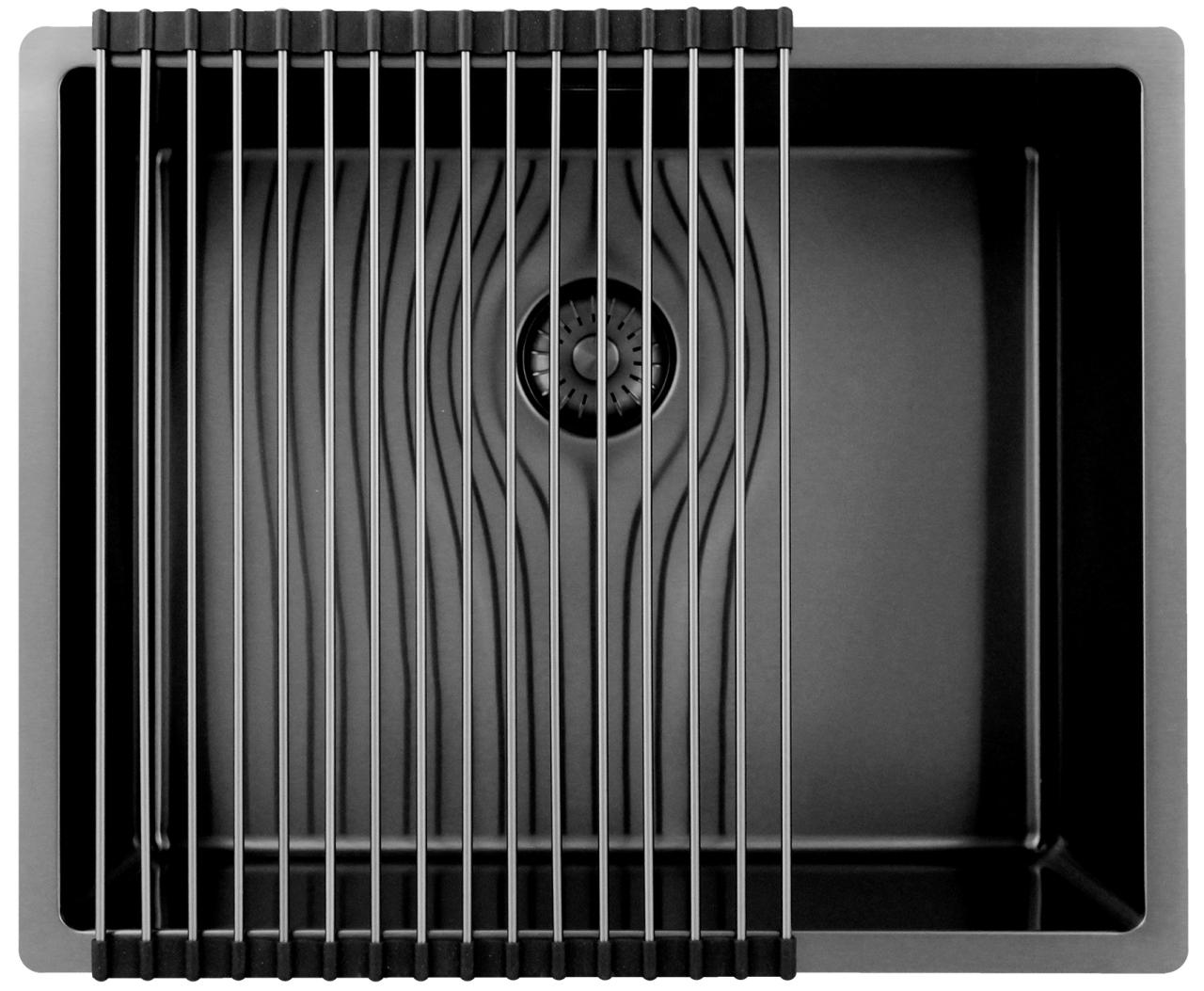 Pure.Sink Exclusivo Gun metal spoelbak 50x40 cm 10mm radius onderbouw, vlakbouw en opbouw PEX5040-61 - Productafbeelding 4