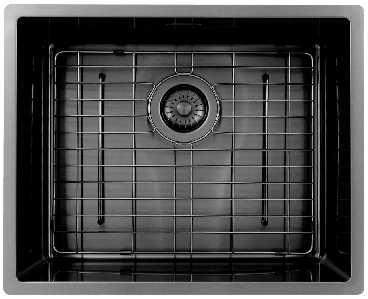 Pure.Sink Exclusivo Gun metal spoelbak 50x40 cm 10mm radius onderbouw, vlakbouw en opbouw PEX5040-61 - Productafbeelding 5