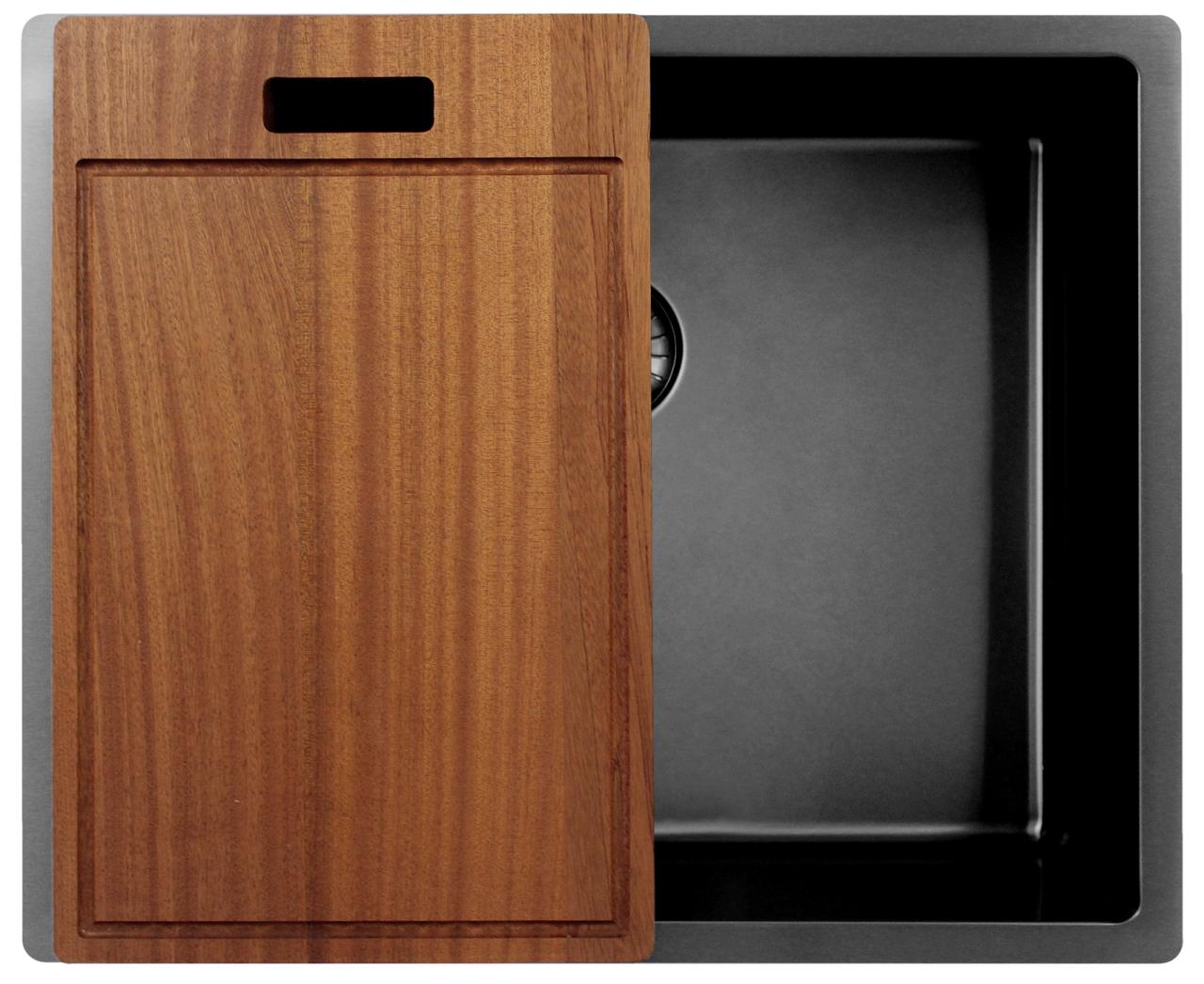 Pure.Sink Exclusivo Gun metal spoelbak 50x40 cm 10mm radius onderbouw, vlakbouw en opbouw PEX5040-61 - Productafbeelding 6