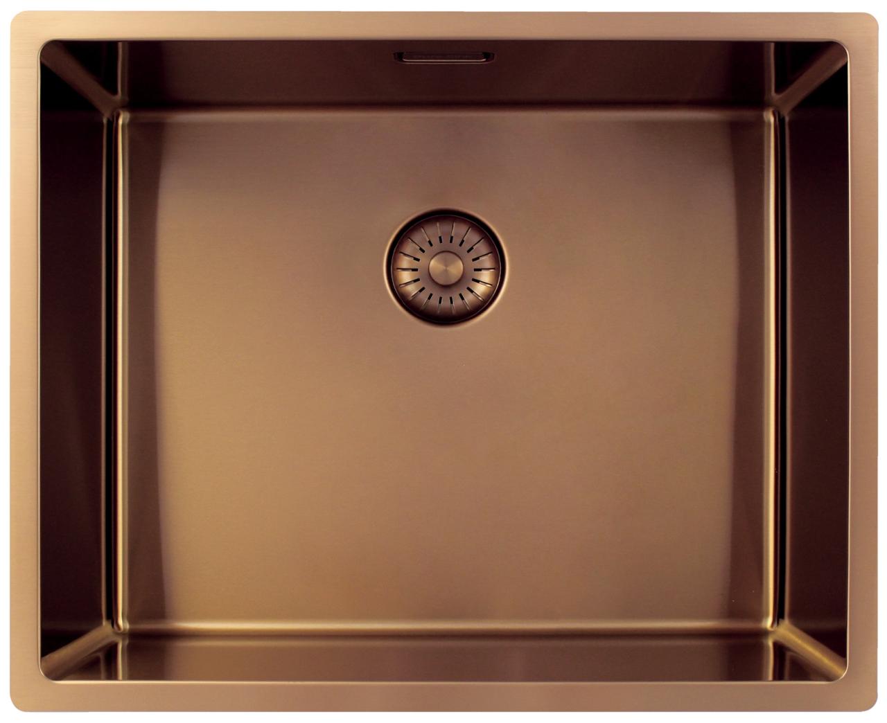 Pure.Sink Exclusivo Koperen spoelbak 50x40 cm 10mm radius onderbouw, vlakbouw en opbouw PEX5040-62 - Productafbeelding