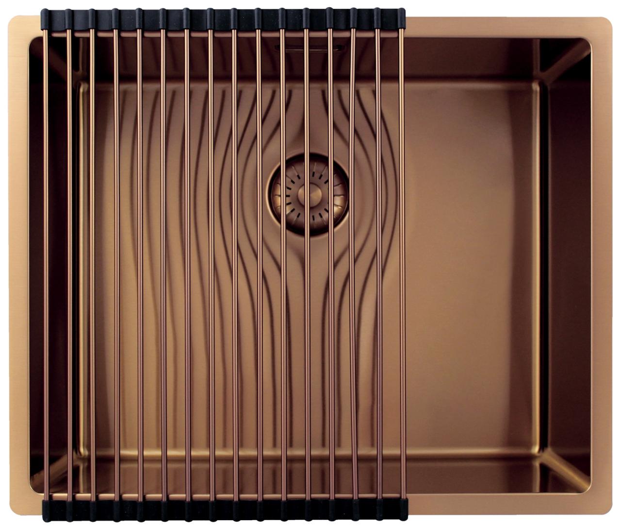 Pure.Sink Exclusivo Koperen spoelbak 50x40 cm 10mm radius onderbouw, vlakbouw en opbouw PEX5040-62 - Productafbeelding 4