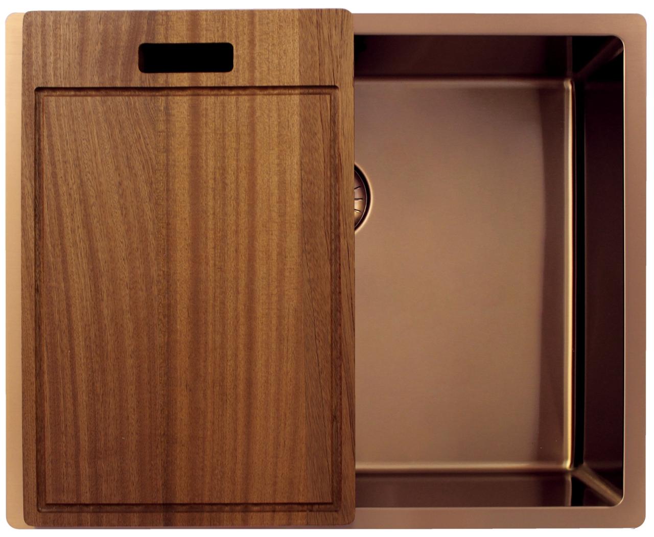 Pure.Sink Exclusivo Koperen spoelbak 50x40 cm 10mm radius onderbouw, vlakbouw en opbouw PEX5040-62 - Productafbeelding 6
