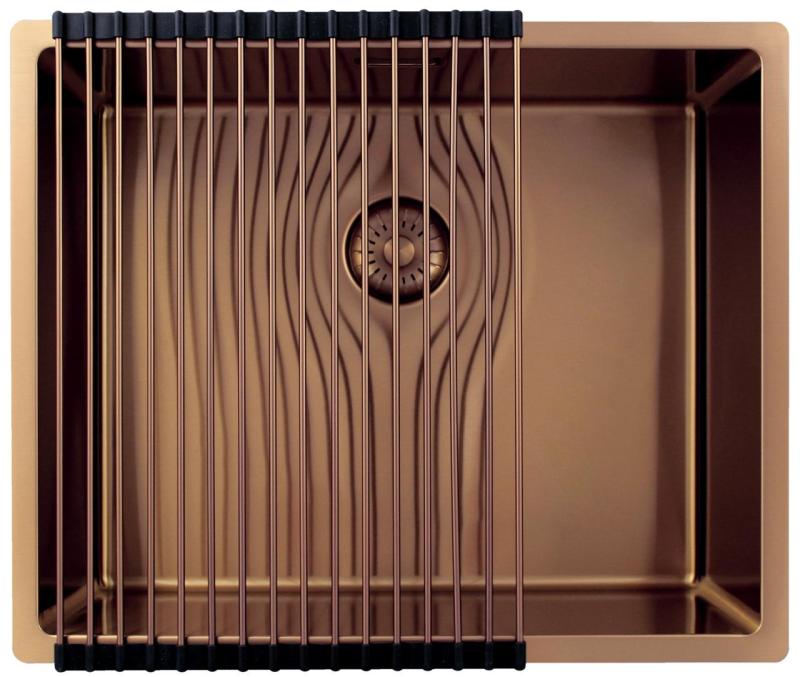 Pure.Sink Exclusivo Koperen spoelbak 50x40 cm 10mm radius onderbouw, vlakbouw en opbouw PEX5040-62