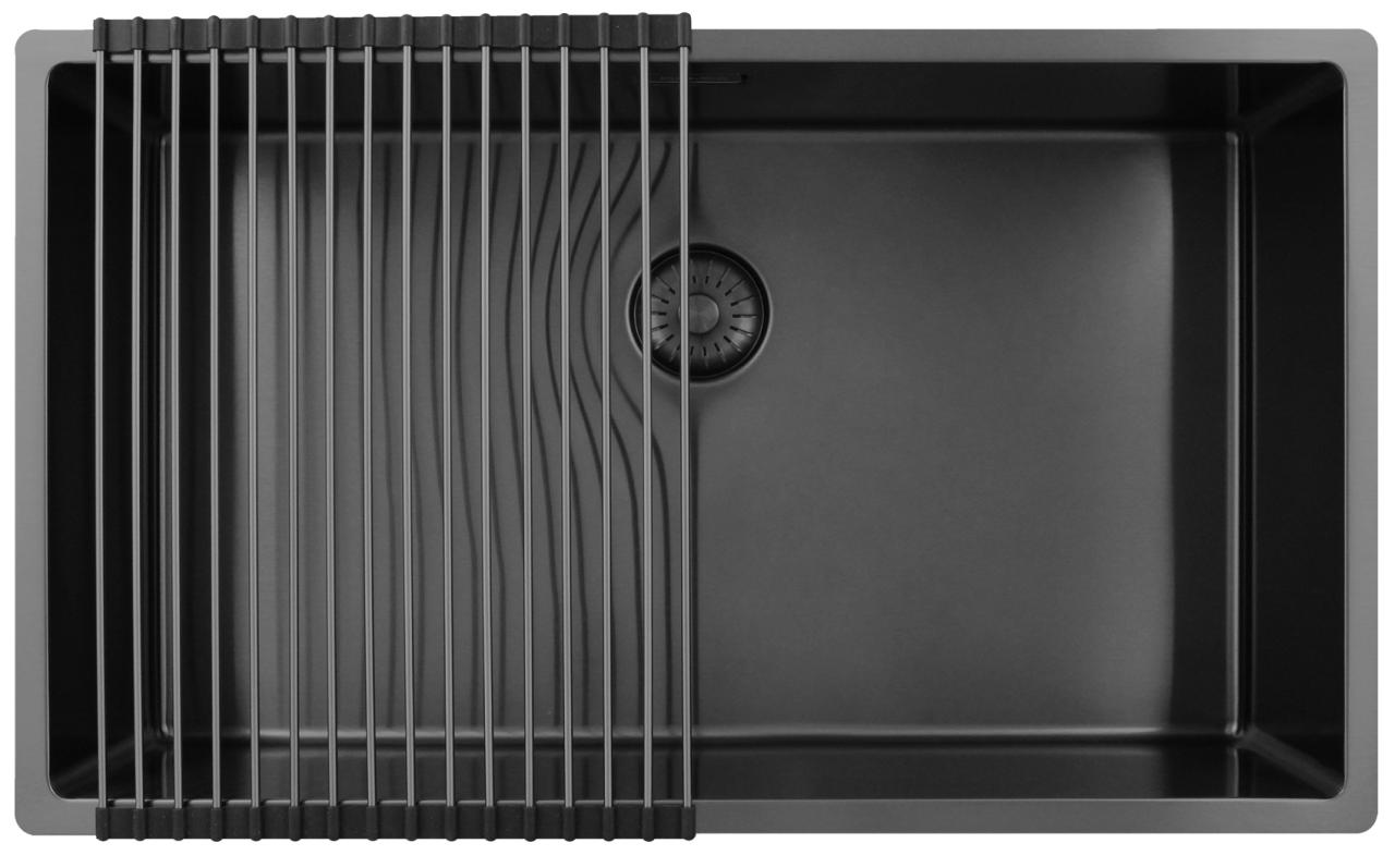 Pure.Sink Exclusivo grote Gun metal spoelbak 70x40 cm 10mm radius onderbouw, vlakinbouw en opbouw PEX7040-61 - Productafbeelding 6