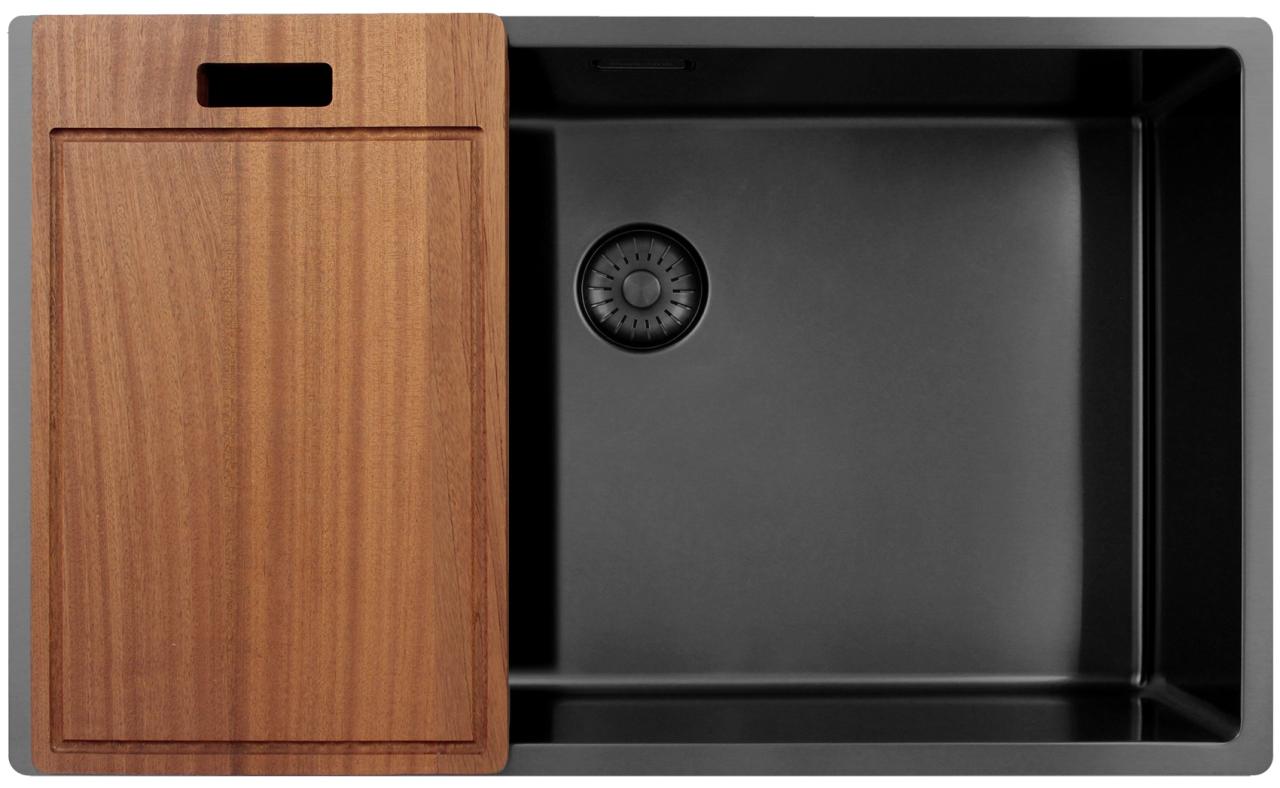 Pure.Sink Exclusivo grote Gun metal spoelbak 70x40 cm 10mm radius onderbouw, vlakinbouw en opbouw PEX7040-61 - Productafbeelding 7
