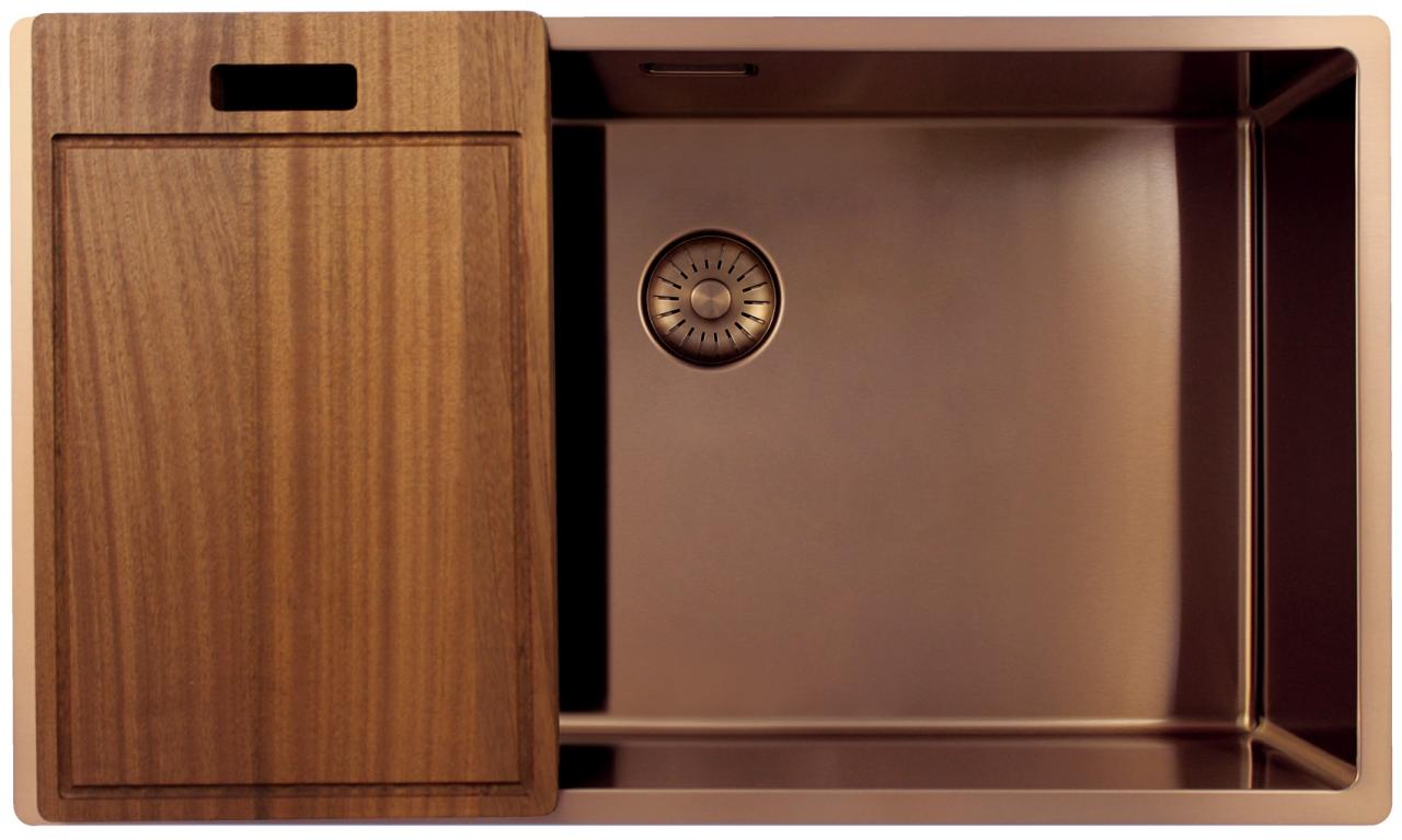 Pure.Sink Exclusivo grote Koperen spoelbak 70x40 cm 10mm radius onderbouw, vlakinbouw en opbouw PEX7040-62 - Productafbeelding 7