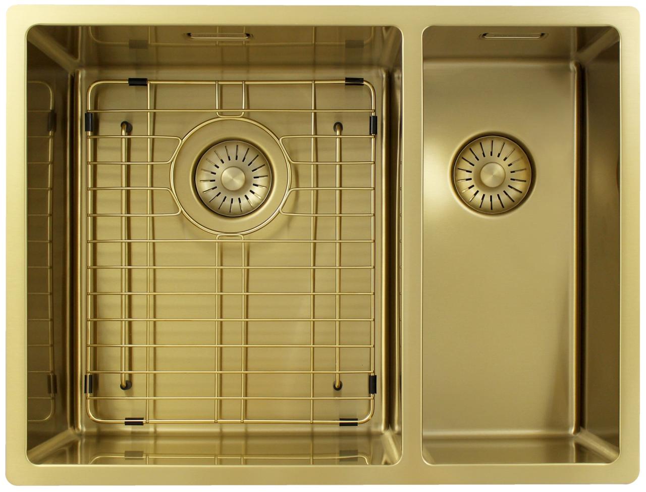 Pure.Sink Exclusivo Gouden 1,5 anderhalve spoelbak 34+18 cm 10mm radius PEX341840-60 - Productafbeelding 5